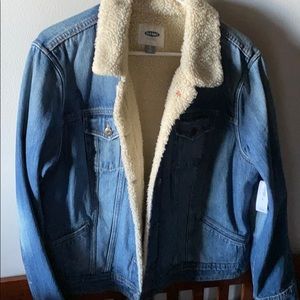 NWT Shearling Jean jacket.